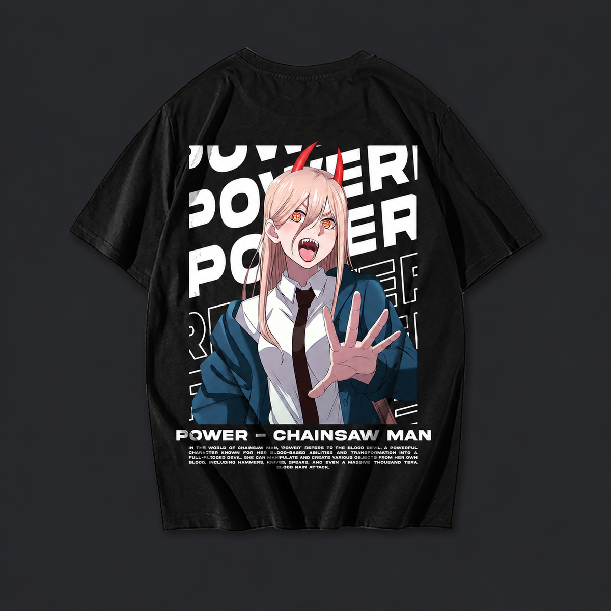 Remera Power – Chainsaw Man – espalda