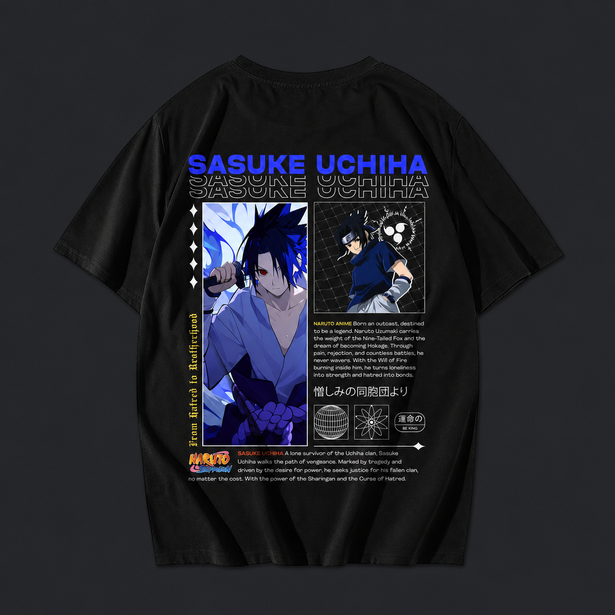 Remera Sasuke Uchiha – Avenger – espalda